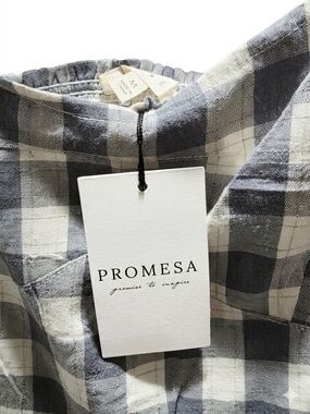 Promesa Men's Gray & White Checked Cotton Button-Down